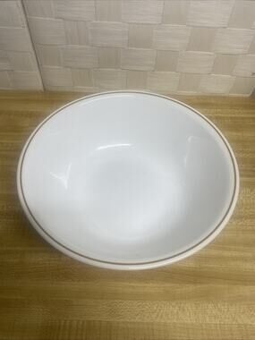 70s 80s Corelle Indian Summer Large Serving Bowl 10” Brown Rim Corningware